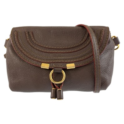 Chloe クロエ マーシー ブラウン ゴールド金具 レザー ショルダーバッグ ポシェット 603705 【中古】