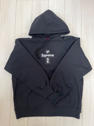 Supreme Cross Box Logo Hooded Sweatshirt "Black"