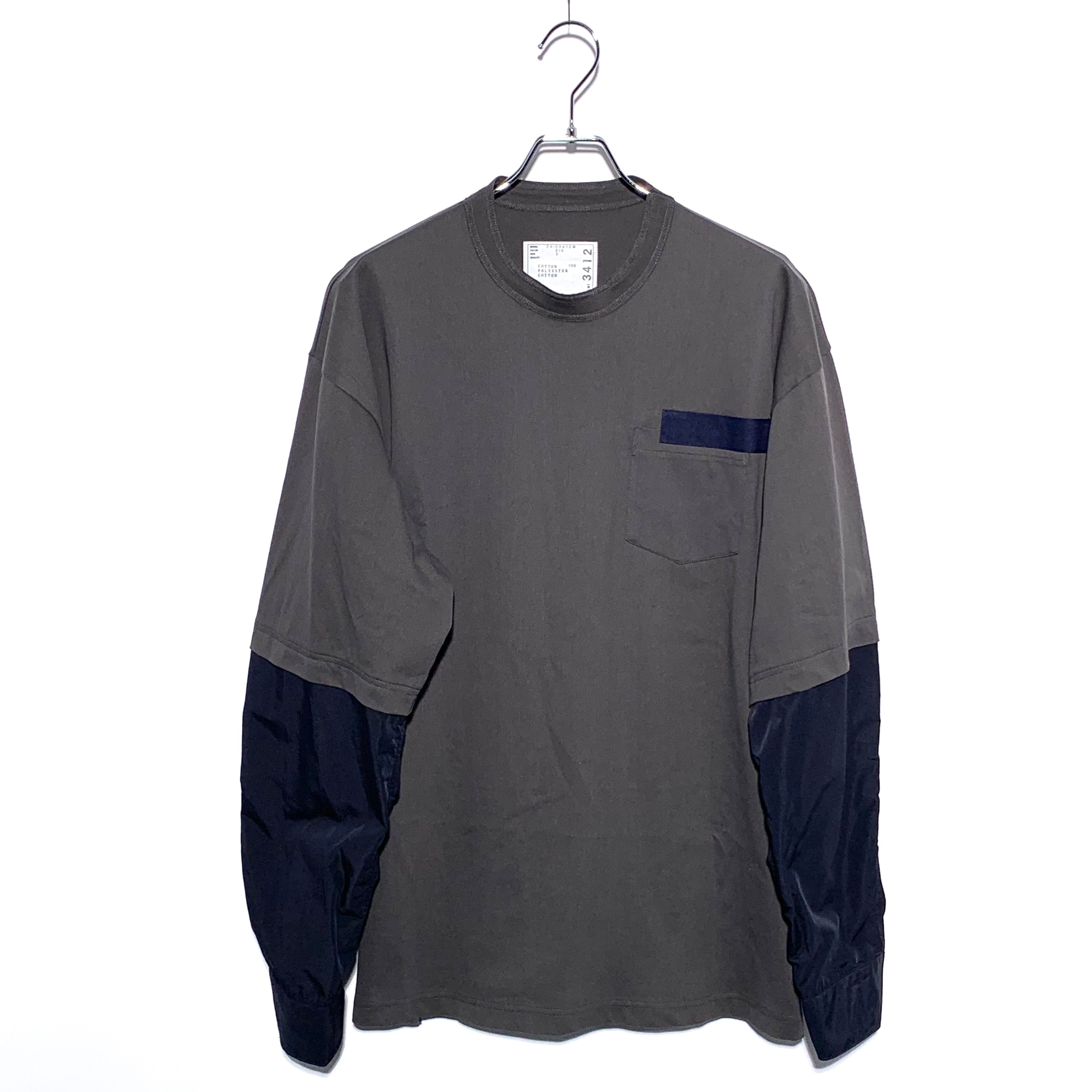 sacai Cotton Jersey L/S T-Shirt t charcoal