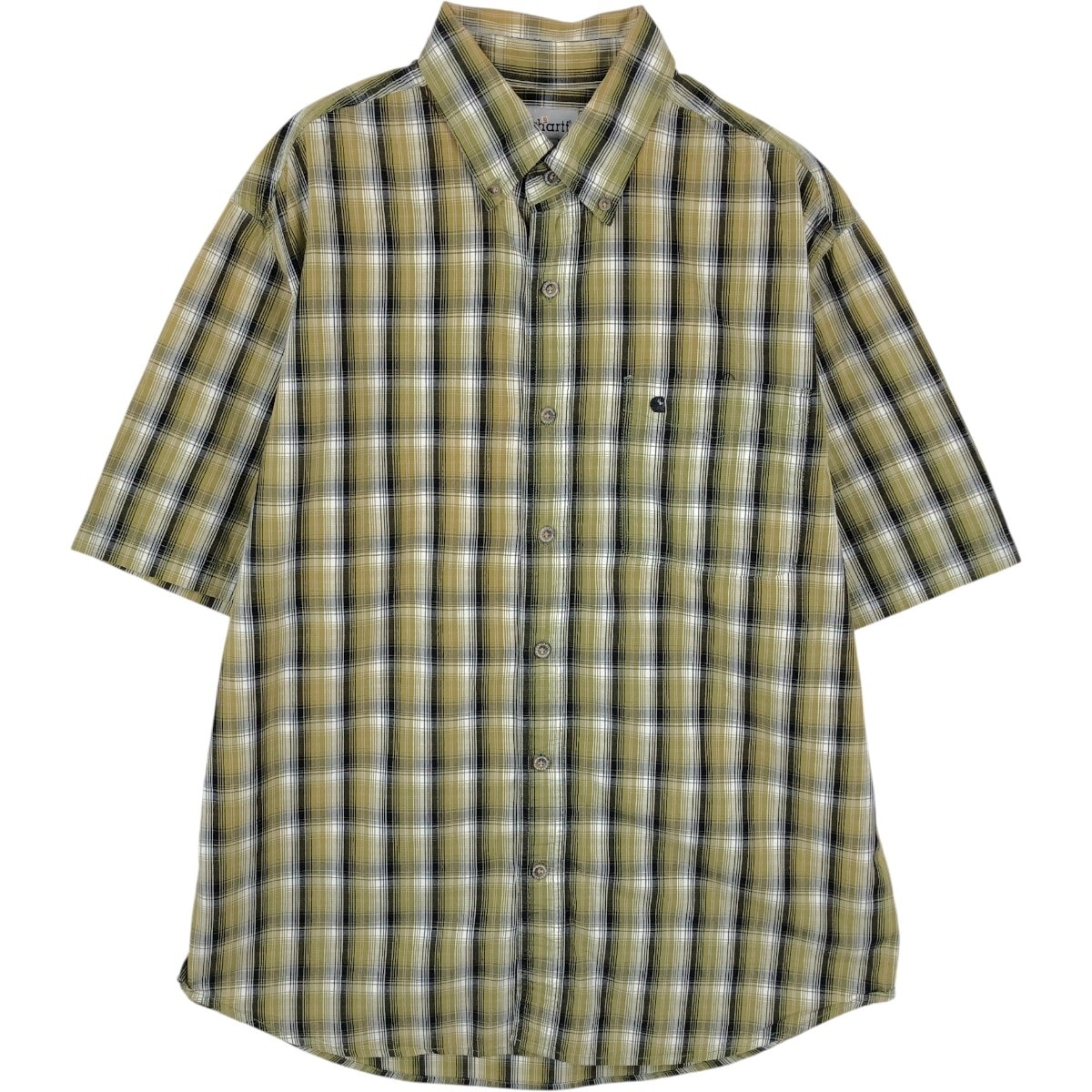 古着 カーハート Carhartt チェック柄 ボタンダウン 半袖 ワークシャツ メンズL相当/eaa668094