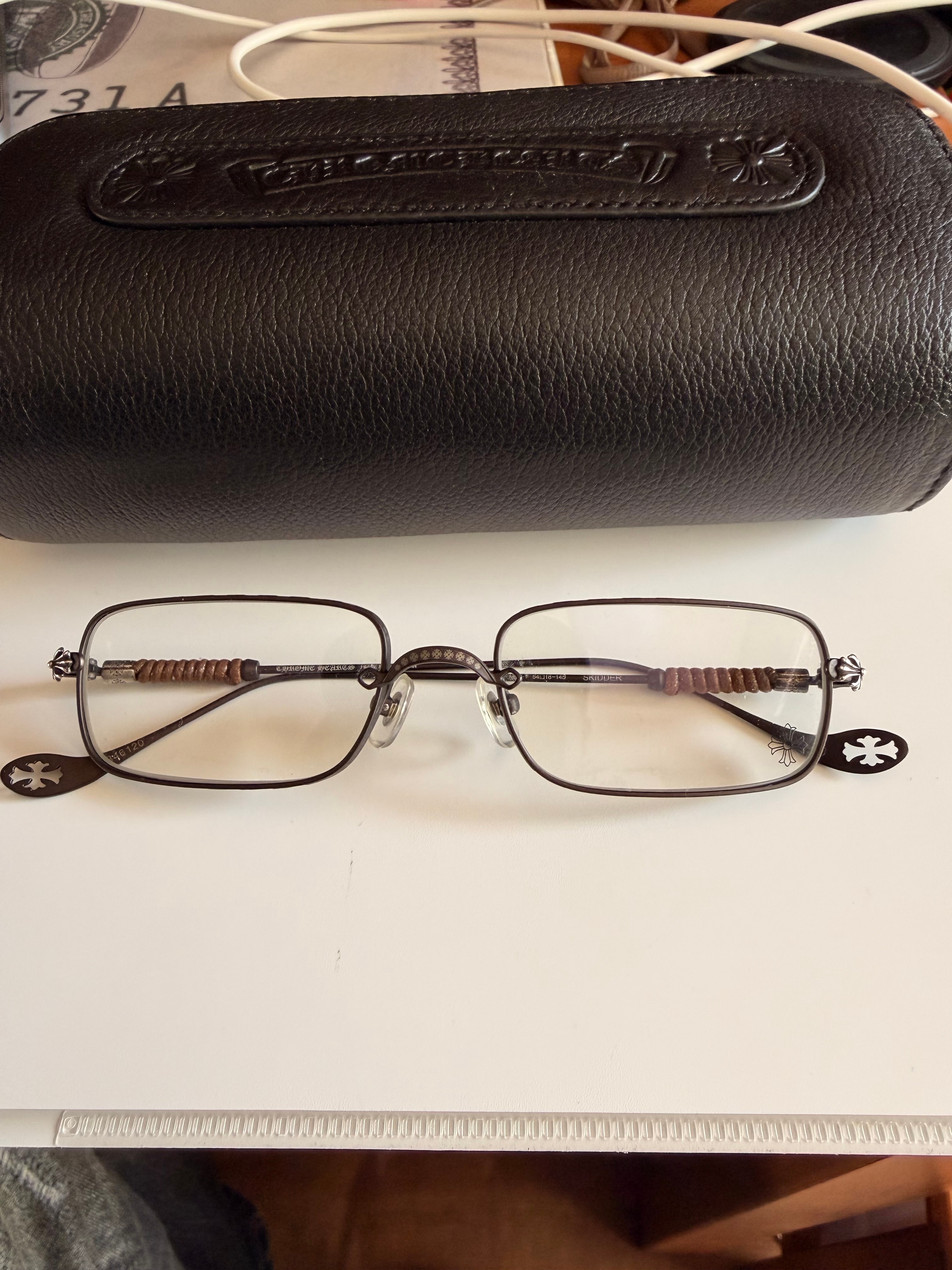 Chrome Hearts 54 18-145 SKIDDER CH Plus Skinny Temple Eyewear "Black"