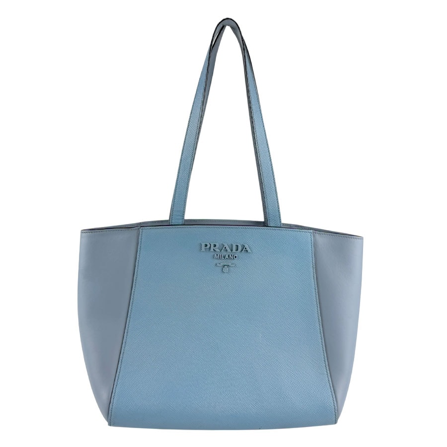プラダ PRADA ショルダーバッグ レザー ブルー レディース【中古】 z6936