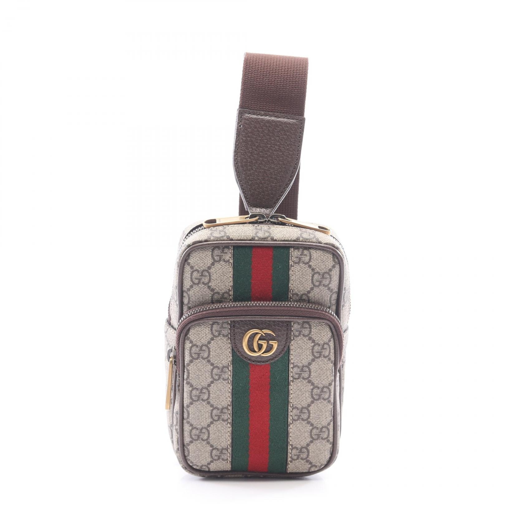 グッチ GUCCI GGマーモント GGスプリーム ウエストバッグ ボディバッグ バッグ PVCコーティングキャンバス レザー メンズ レディース ベージュ系 / ブラウン系 7525659C2ST8746 【新品】
