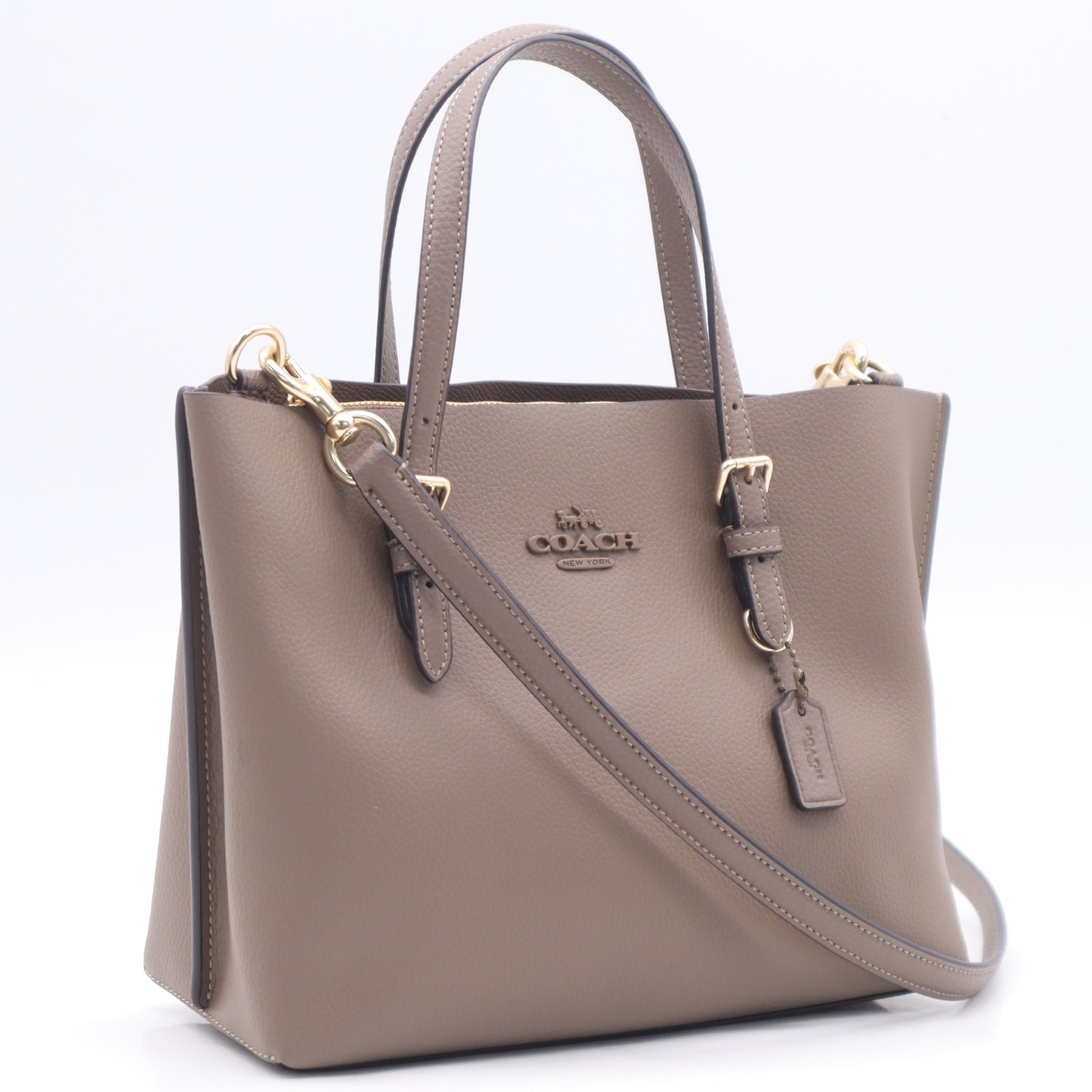 極美品 COACH コーチ ダブルフェイスレザー モリー トート バッグ 25 CV966 2wayハンドバッグ ブラウン ダブルフェイスレザー レディース