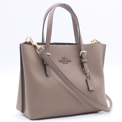 極美品 COACH コーチ ダブルフェイスレザー モリー トート バッグ 25 CV966 2wayハンドバッグ ブラウン ダブルフェイスレザー レディース