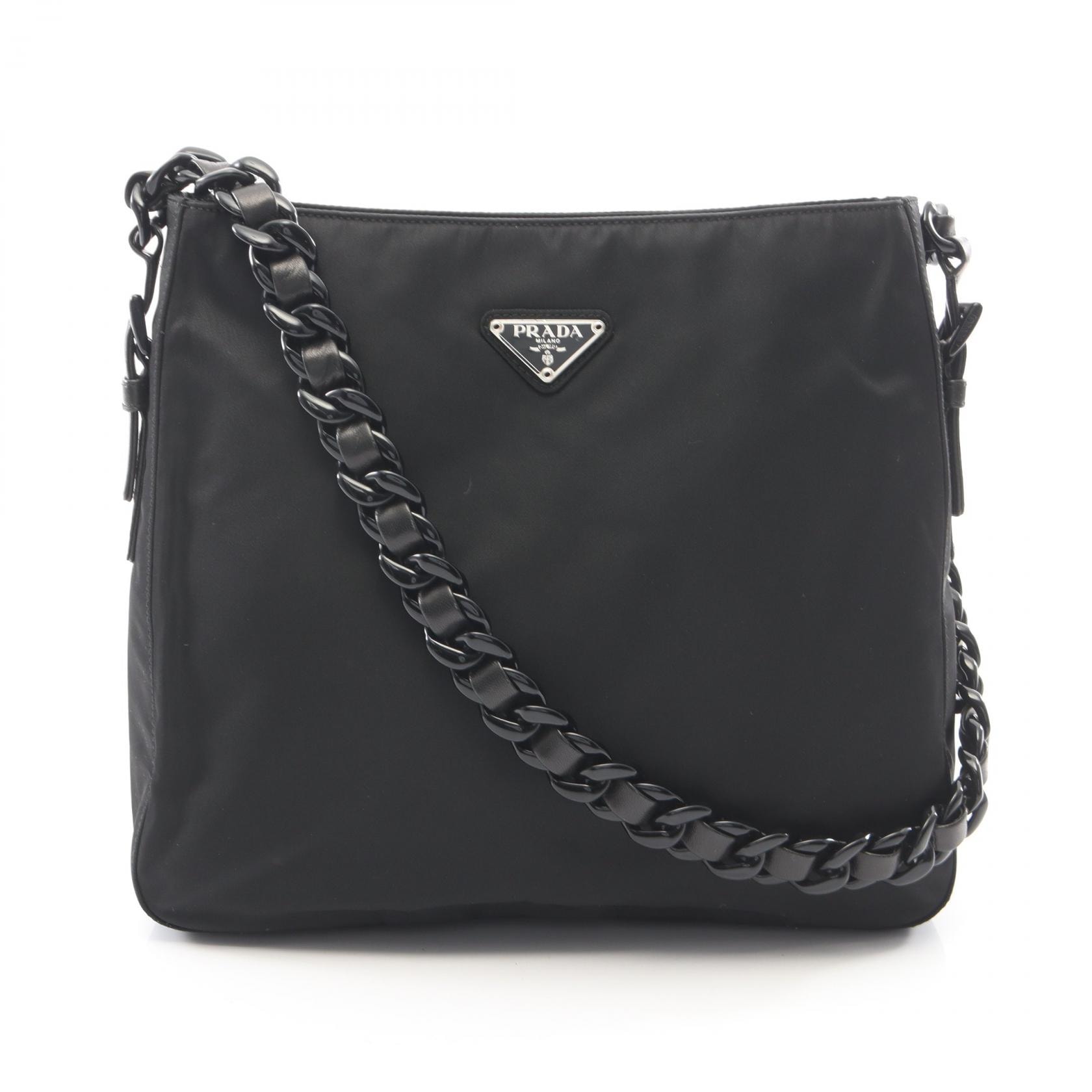 プラダ PRADA TESSUTO BACHELI ショルダーバッグ バッグ ナイロン レザー レディース ブラック系 B7409 【中古】
