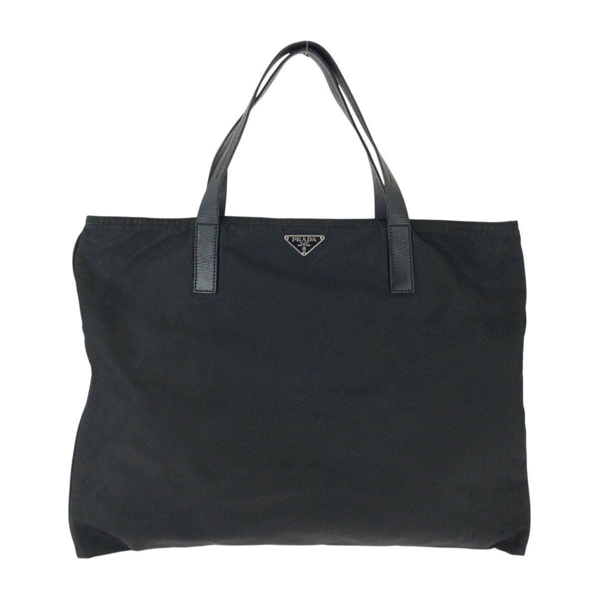 美品 PRADA プラダ テスート 三角ロゴプレート ブラック 黒 シルバー金具 ナイロン トートバッグ ハンドバッグ 603752 【中古】