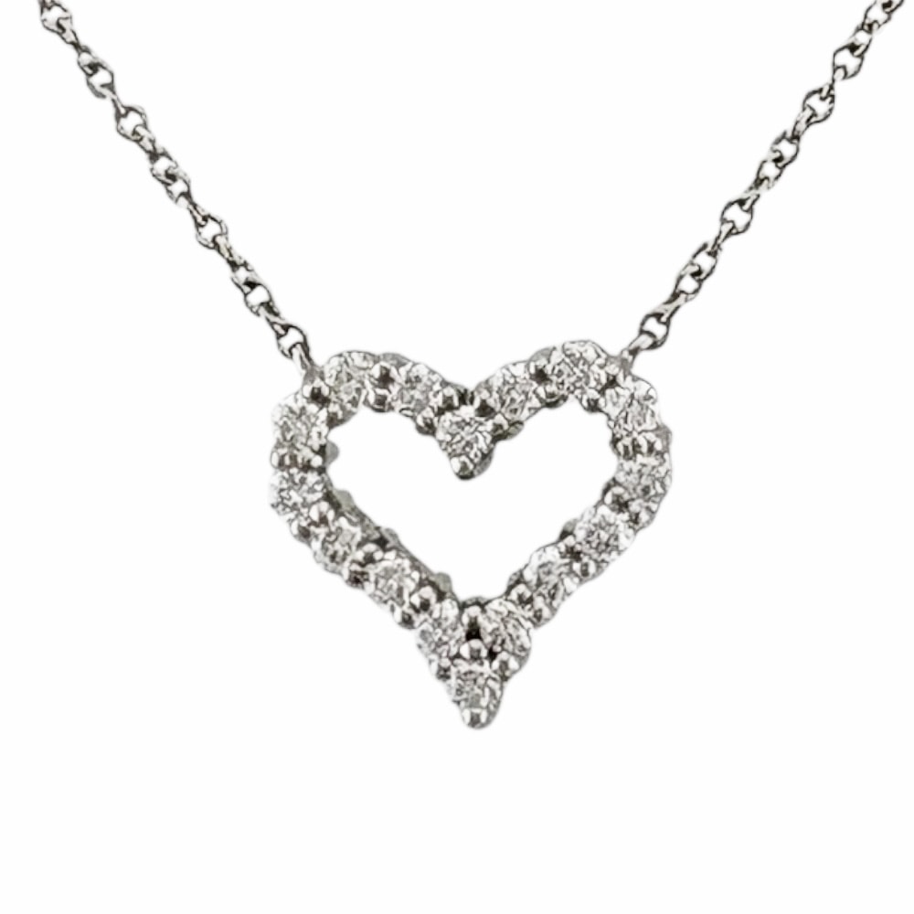 ティファニー センチメンタル ハート ネックレス Pt950プラチナ ダイヤモンド レディース TIFFANY&Co.  中古