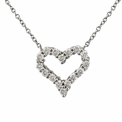 ティファニー センチメンタル ハート ネックレス Pt950プラチナ ダイヤモンド レディース TIFFANY&Co. 中古