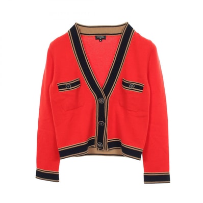 シャネル CHANEL ココマークボタン カーディガン 衣料品 トップス カシミヤ レディース レッド系 / ネイビー系 / ベージュ系 P62955K48449 【中古】