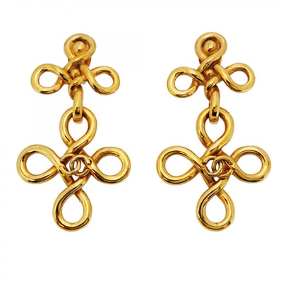 【6jdb0442-k】シャネル イヤリング ヴィンテージ ココマーク GPメッキ ゴールド【中古】レディース