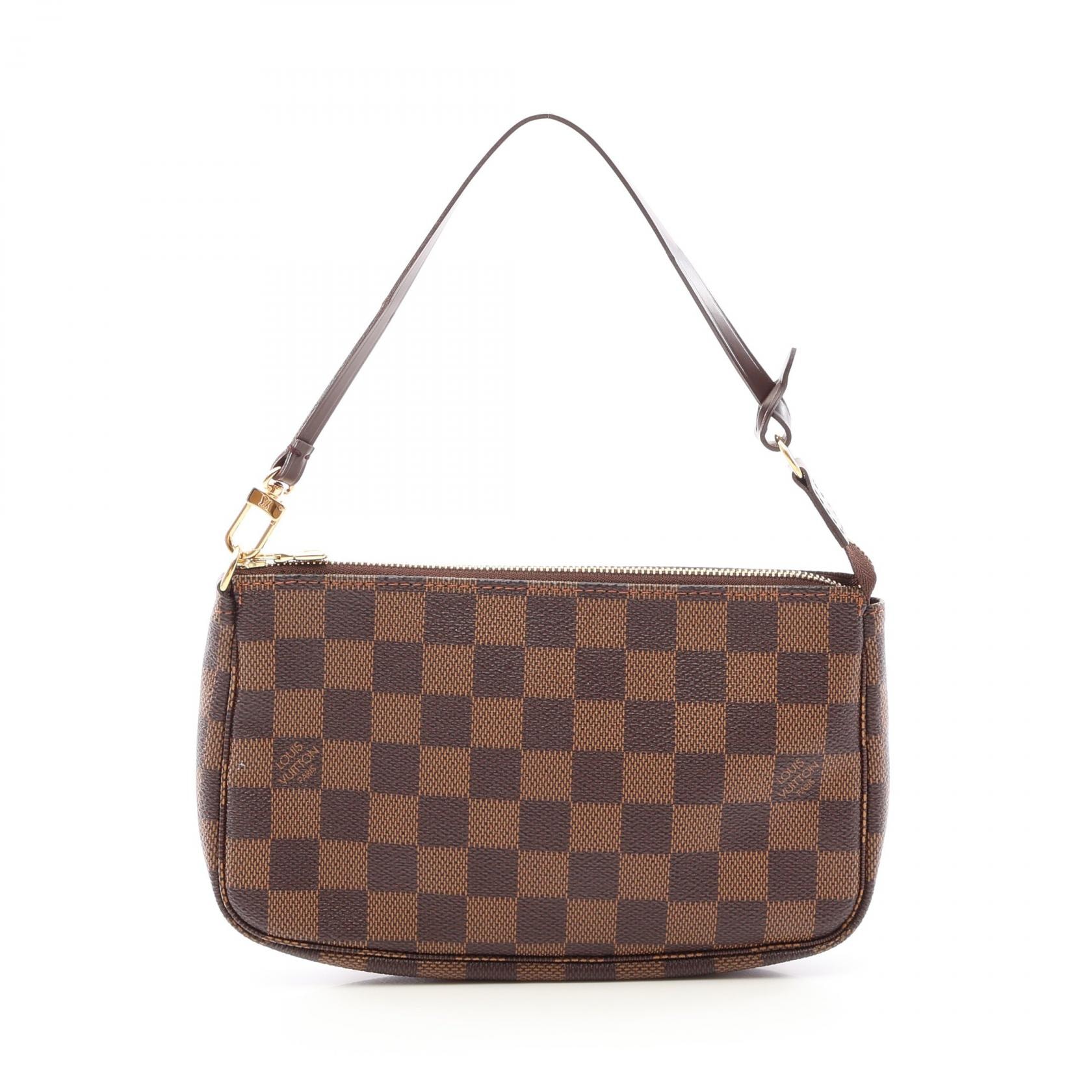 ルイ・ヴィトン LOUIS VUITTON ポシェットアクセソワール ダミエエベヌ ハンドバッグ バッグ PVCコーティングキャンバス レザー レディース ブラウン系 N51985 【中古】