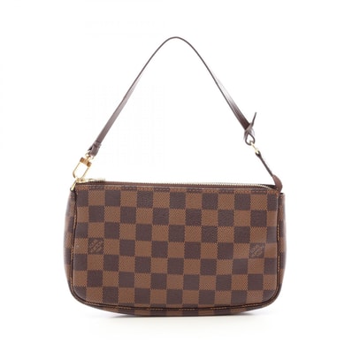 ルイ・ヴィトン LOUIS VUITTON ポシェットアクセソワール ダミエエベヌ ハンドバッグ バッグ PVCコーティングキャンバス レザー レディース ブラウン系 N51985 【中古】
