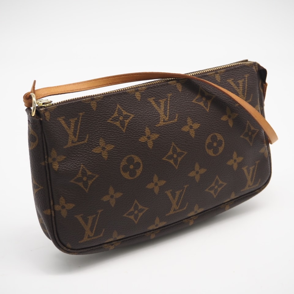 LOUIS VUITTON ルイ・ヴィトン モノグラム ポシェット アクセソワール M51980 ハンドバッグ ブラウン コーティングキャンバス レザー レディース