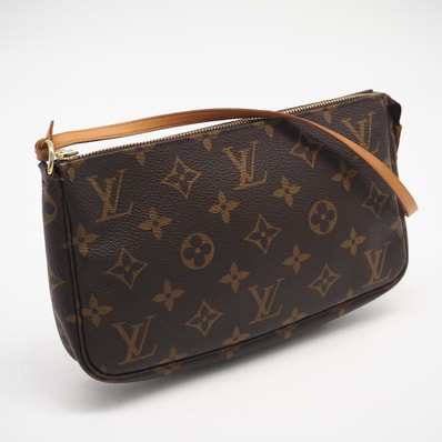 LOUIS VUITTON ルイ・ヴィトン モノグラム ポシェット アクセソワール M51980 ハンドバッグ ブラウン コーティングキャンバス レザー レディース