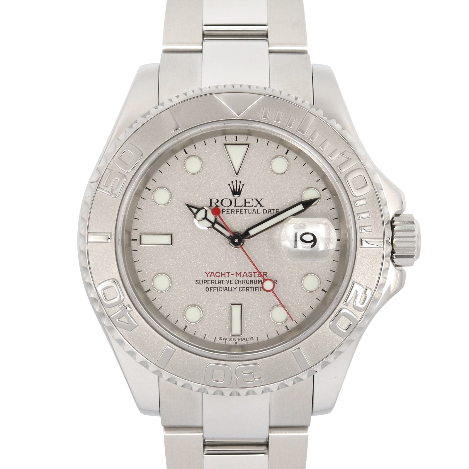 ロレックス ROLEX ヨットマスター ロレジウム K番 腕時計 時計 プラチナ ステンレススチール メンズ グレー系 16622 【中古】