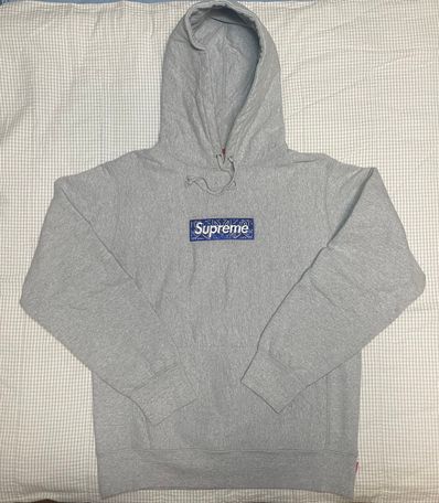 Supreme Bandana Box Logo Hooded Sweatshirt "Grey"