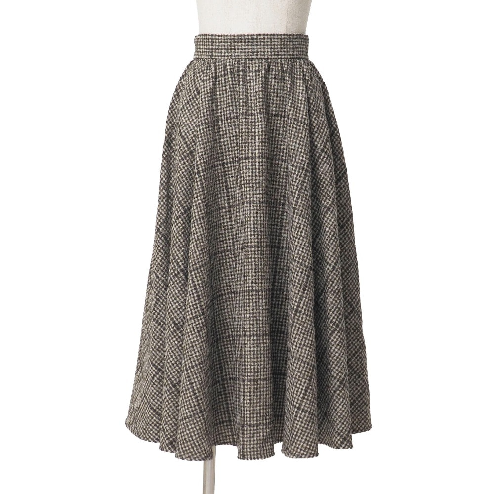 DOLCE&GABBANA ドルチェアンドガッバーナ ロングスカート サイズ36 チェック アルパカ混 フレアスカート ブランド古着【中古】20260216/RA7808