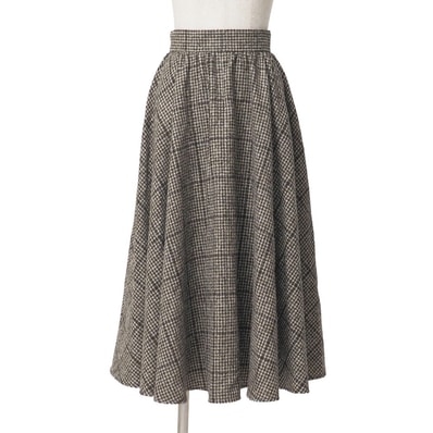 DOLCE&GABBANA ドルチェアンドガッバーナ ロングスカート サイズ36 チェック アルパカ混 フレアスカート ブランド古着【中古】20260216/RA7808