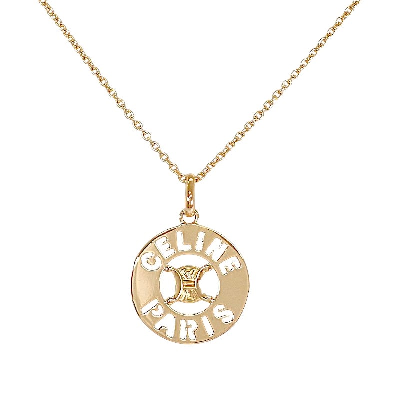 セリーヌ マカダム サークル ネックレス K18YG【中古】【Aランク】