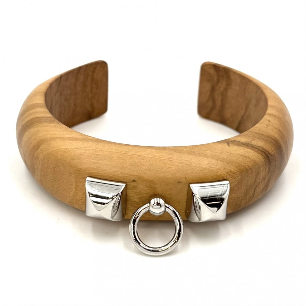 HERMES エルメス バングル コリエドシアン ブレスレット アクセサリー 小物 ウッド ブラウン 茶 シルバー金具 レディース 約25.8g 美品【中古品】