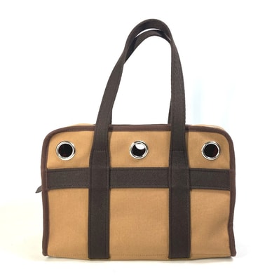 エルメス HERMES ドッグキャリー H800639EK01 ペット 犬 トートバッグ 5キロ以下の小型犬用バッグ カバン ペット用キャリーバッグ ボストンバッグ ナイロン フォーヴ / フー ブラウン 美品