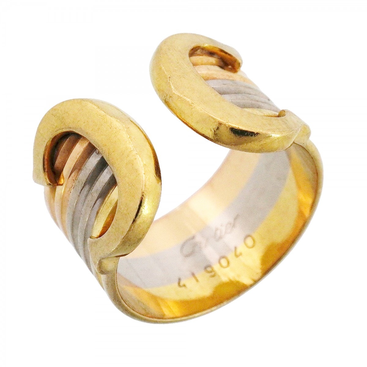 [6jfb0287] 까르띠에 링 2C K18YG 옐로우 골드 K18WG 화이트 골드 K18PG 핑크 골드 #49【中古】レディース