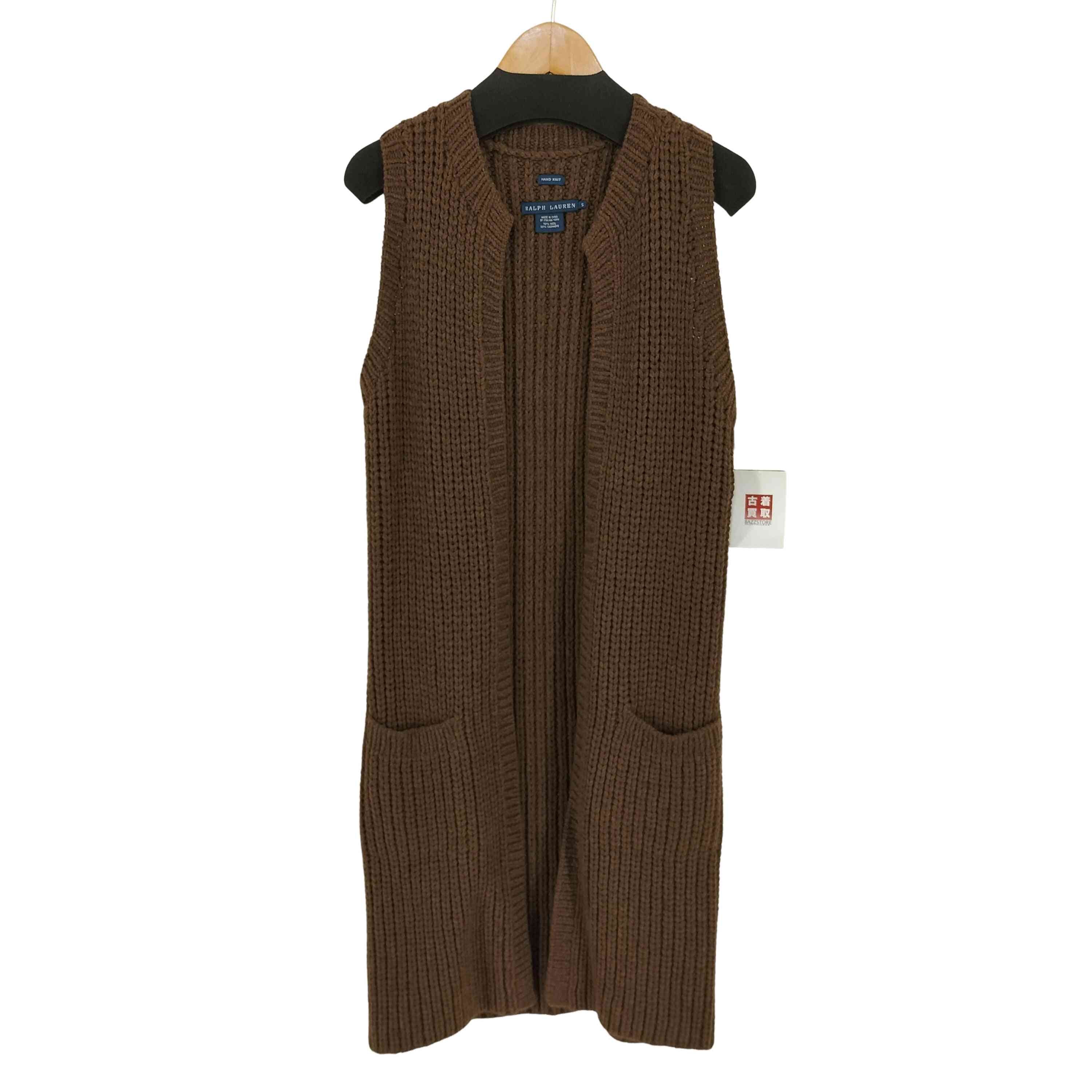 HAND KNIT ウールカシミヤ ニット ロングベスト【1138320369756】