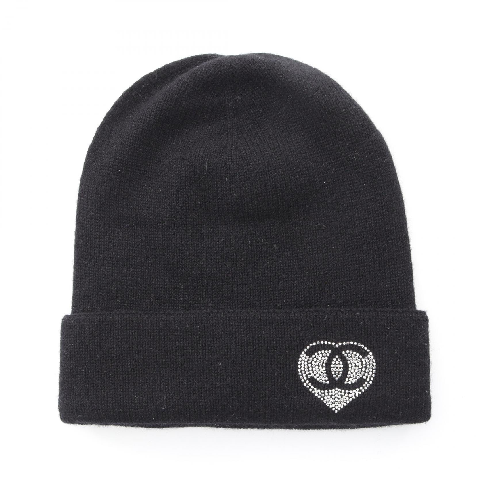 シャネル CHANEL ココマーク ニットキャップ 帽子 カシミヤ レディース ブラック系 【中古】
