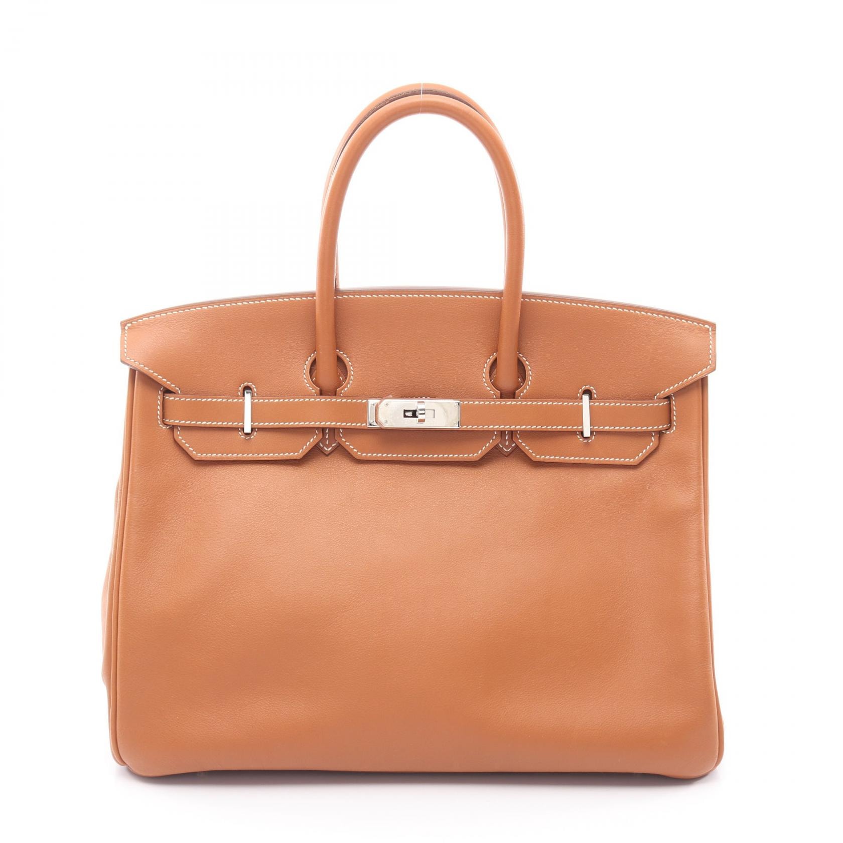 エルメス HERMES バーキン35 ハンドバッグ バッグ レザー ヴォースイフト ヴォースイフト ゴールド □L刻印(2008年製造) レディース ブラウン系 【中古】