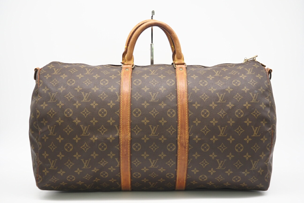 LOUIS VUITTON ルイ・ヴィトン モノグラム キーポル バンドリエール55 M41414 ハンドバッグ ブラウン コーティングキャンバス メンズ