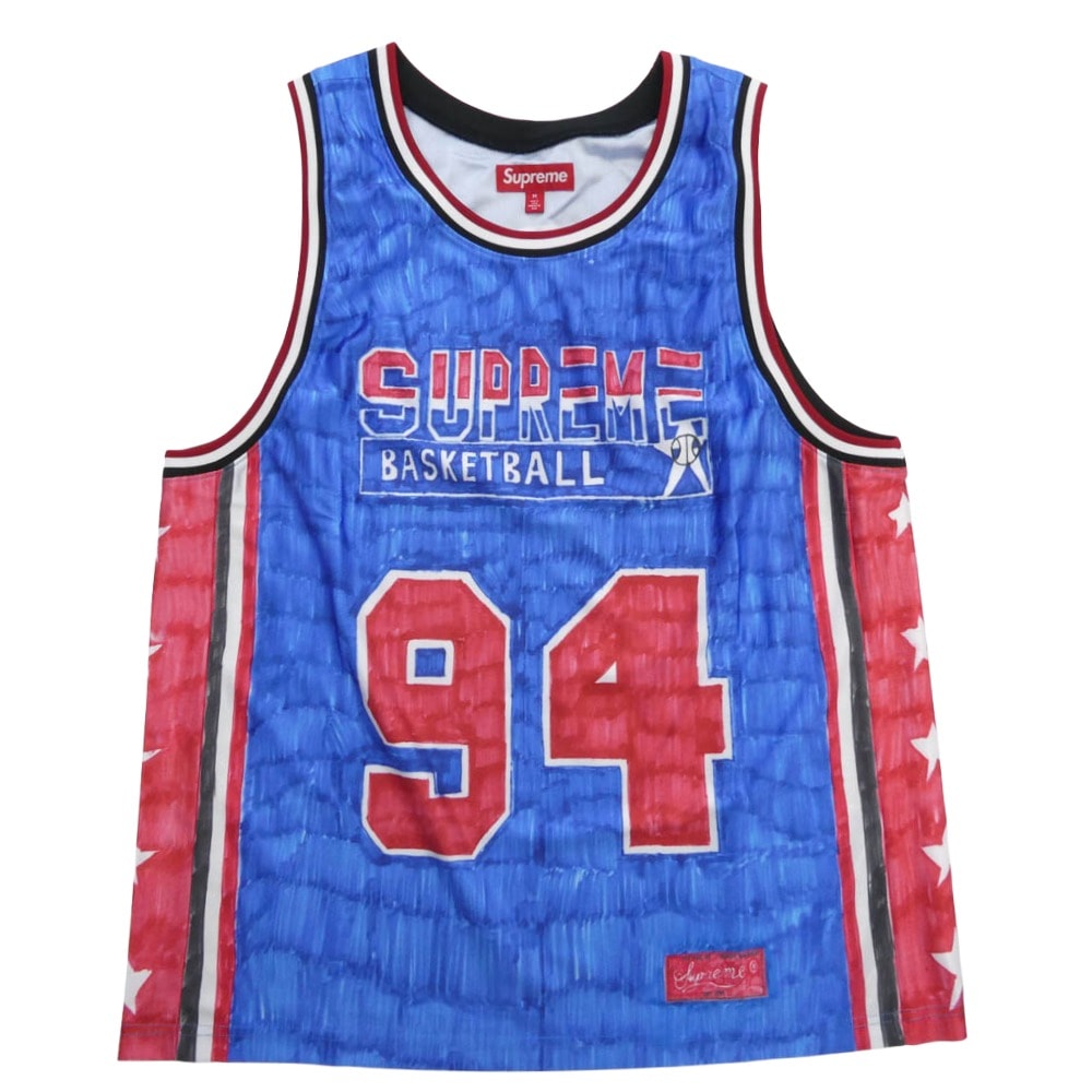 Supreme シュプリーム タンクトップ 25SS Marker Basketball Jersey マーカー バスケットボール ジャージ タンクトップ ブルー系 レッド系 M【極上美品】【中古】