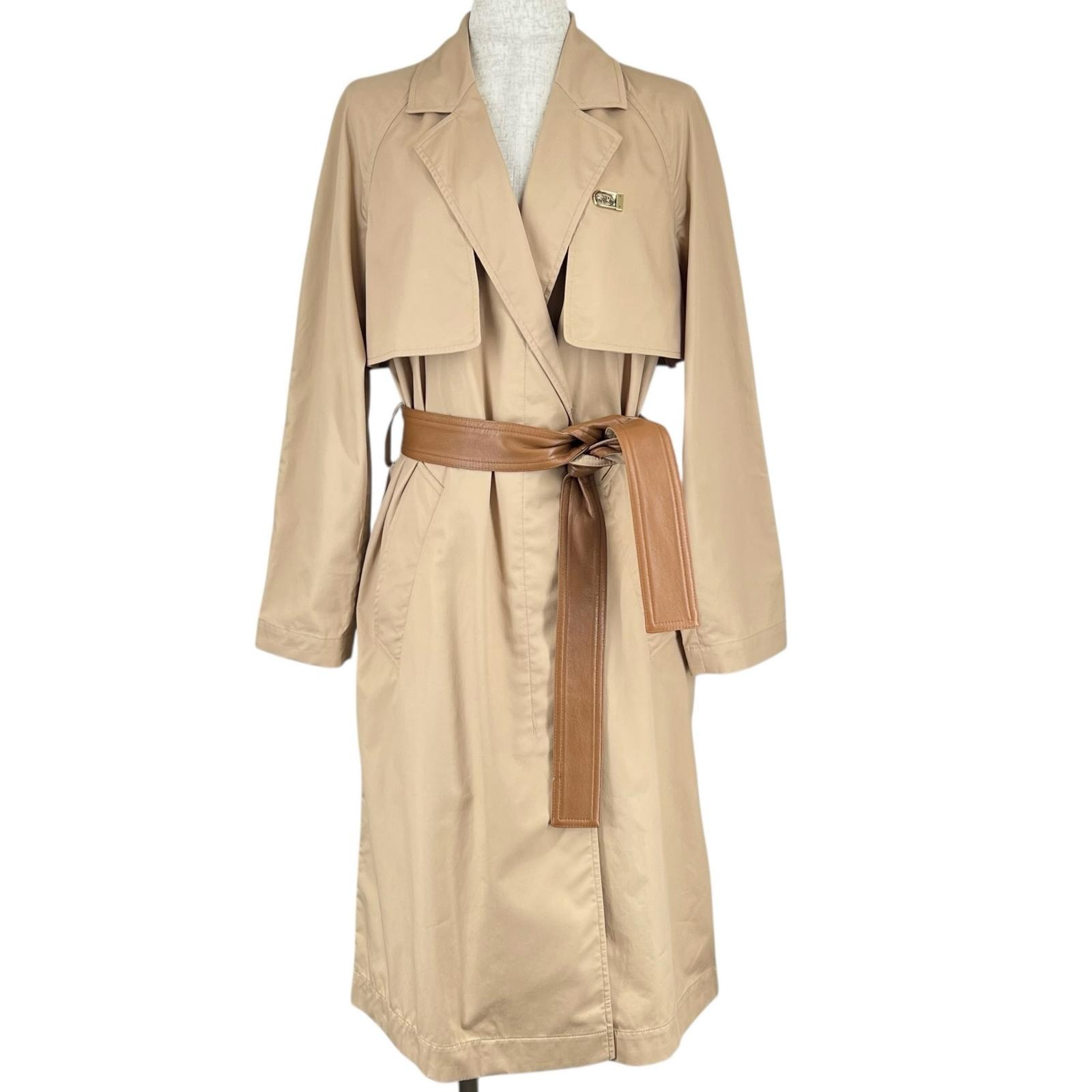 C (やや傷や汚れあり)】COACH コーチ トレンチコート S ベージュ