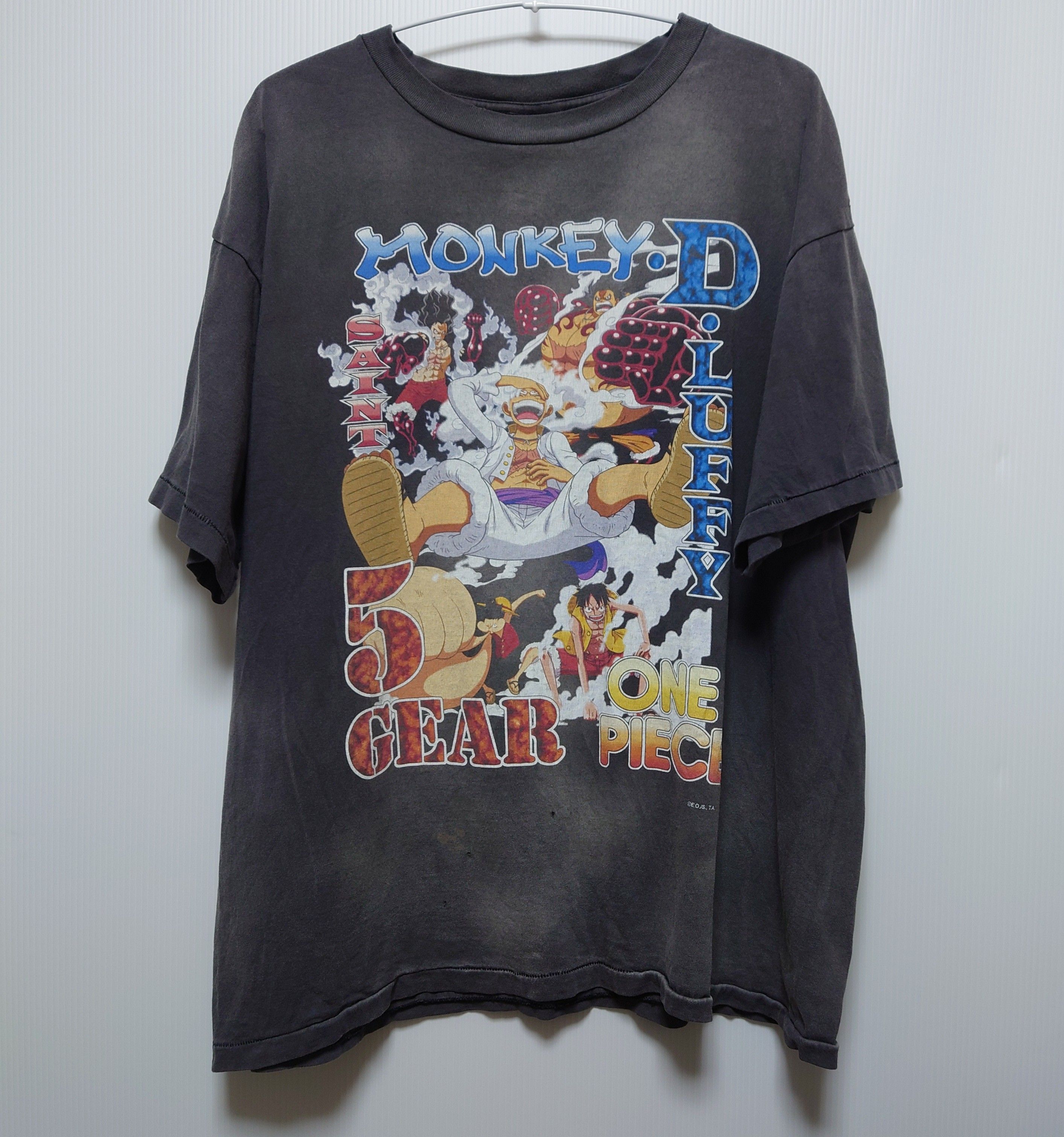 SAINT Mxxxxxx x ONE PIECE OP_SS T-Shirt/Luffy "Black"