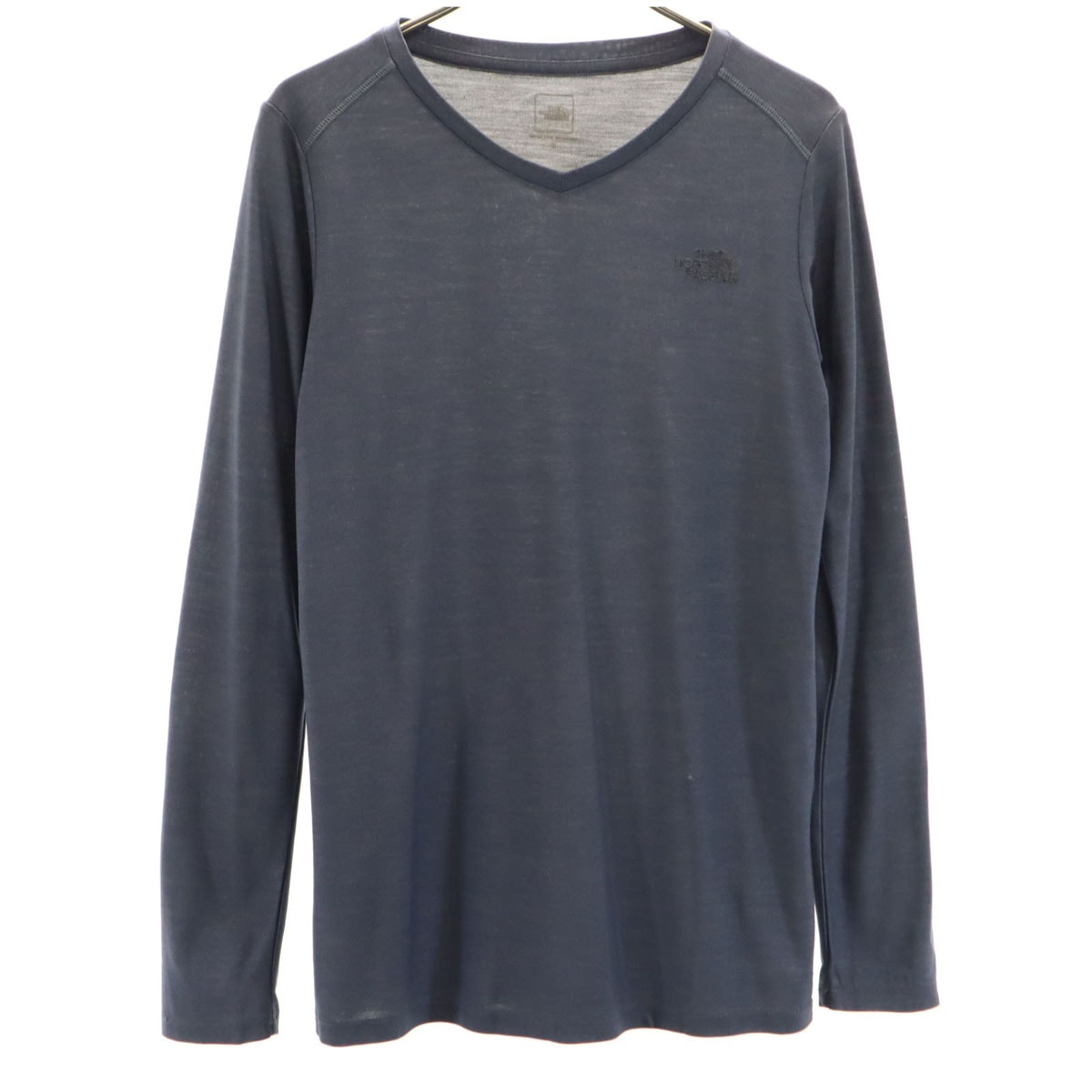THE NORTH FACE ザノースフェイス 長袖 Vネック ウェア M ネイビーグレー