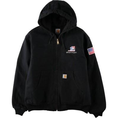 古着 カーハート Carhartt アクティブジャケット 星条旗柄 中綿入り ダックフルジップパーカー メンズL相当/eaa645772