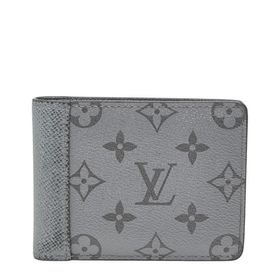 ルイ ヴィトン タイガラマ ポルトフォイユ ミュルティプル 二つ折り財布 M30843 シルバー レザー レディース LOUIS VUITTON 【中古】