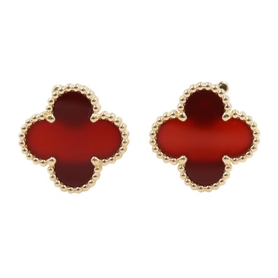 ヴァンクリーフ&アーペル Van Cleef & Arpels ヴィンテージアルハンブラ カーネリアン ピアス ピアス ジュエリー K18(イエローゴールド) カーネリアン レディース ゴールド系 / レッド系 VCARD40400 【中古】
