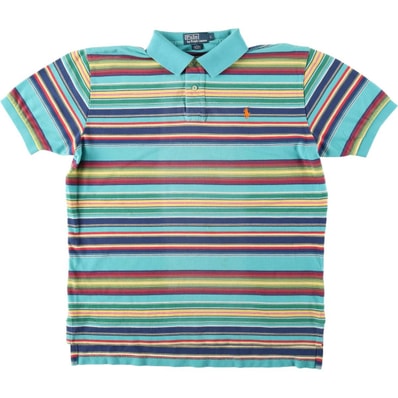 古着 ラルフローレン Ralph Lauren POLO by Ralph Lauren マルチボーダー 半袖 ボーダー ポロシャツ メンズL相当/eaa644726