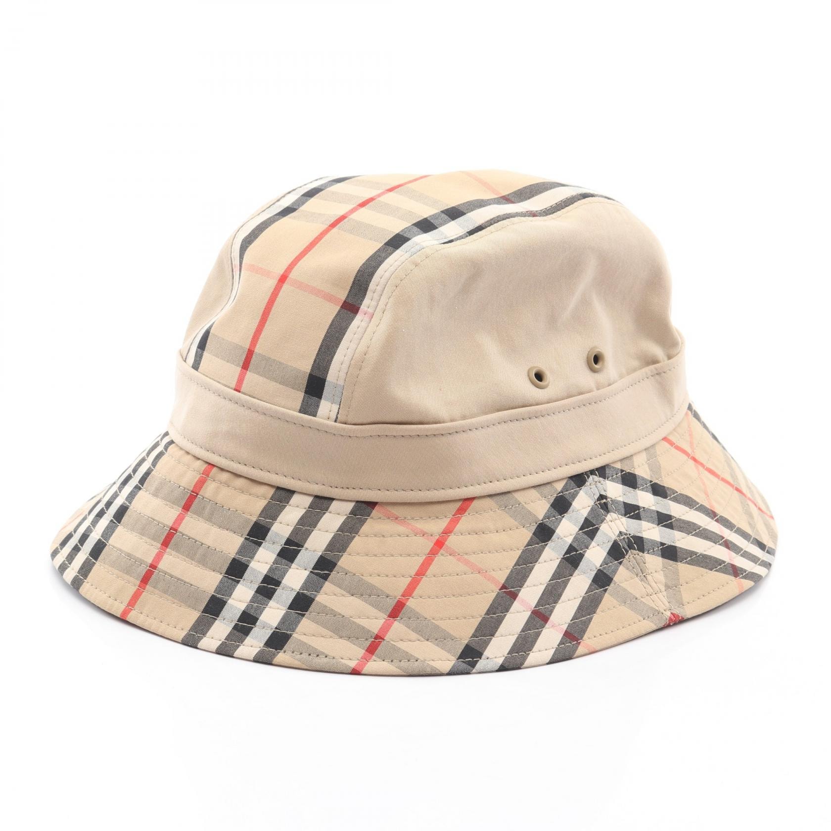 バーバリー BURBERRY ヴィンテージチェック バケット ハット 帽子 コットン メンズ レディース ベージュ系 / マルチカラー 【中古】