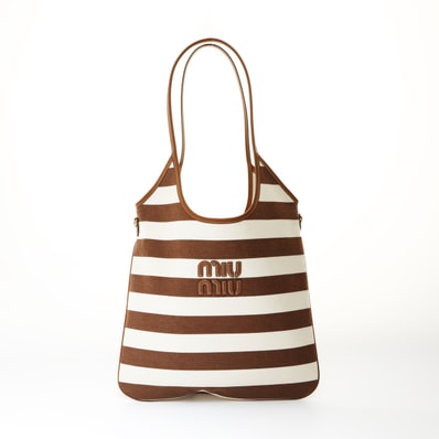 ミュウ ミュウ Miu Miu アイビー ストライプ ショルダーバッグ【中古】