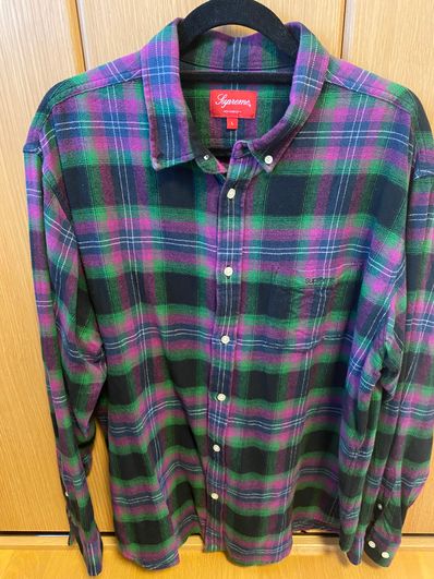 Supreme Brushed Plaid Flannel Shirt "Black"