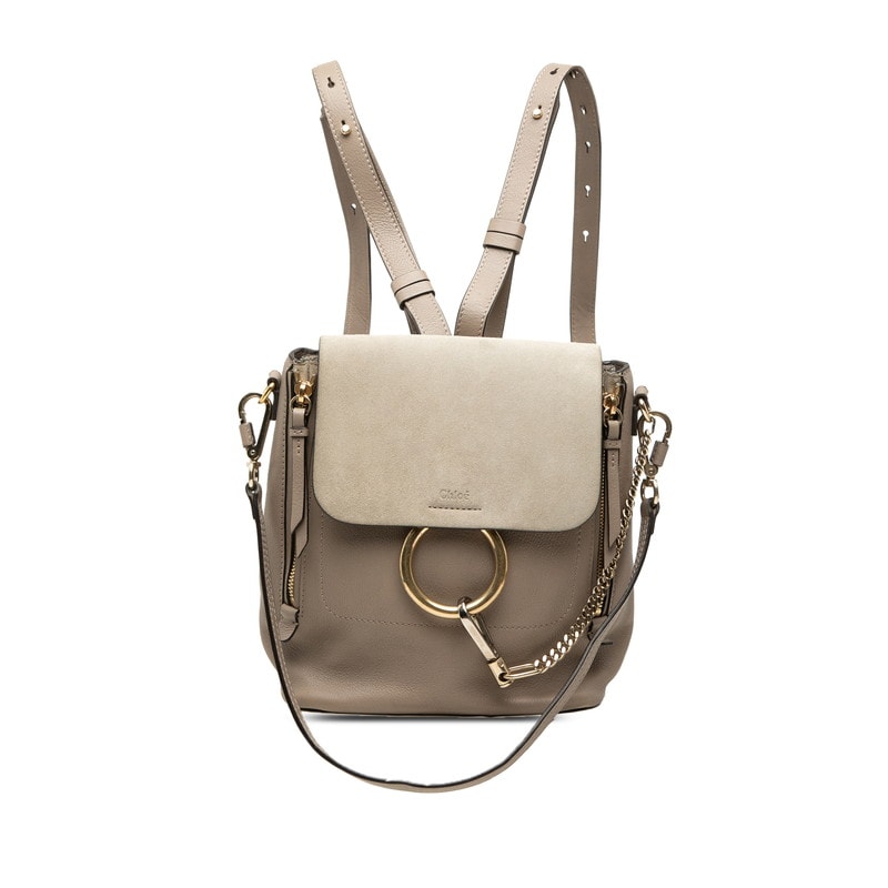 クロエ フェイ ハンドバッグ リュック バックパック 2WAY ベージュ レザー スウェード レディース Chloe 【中古】