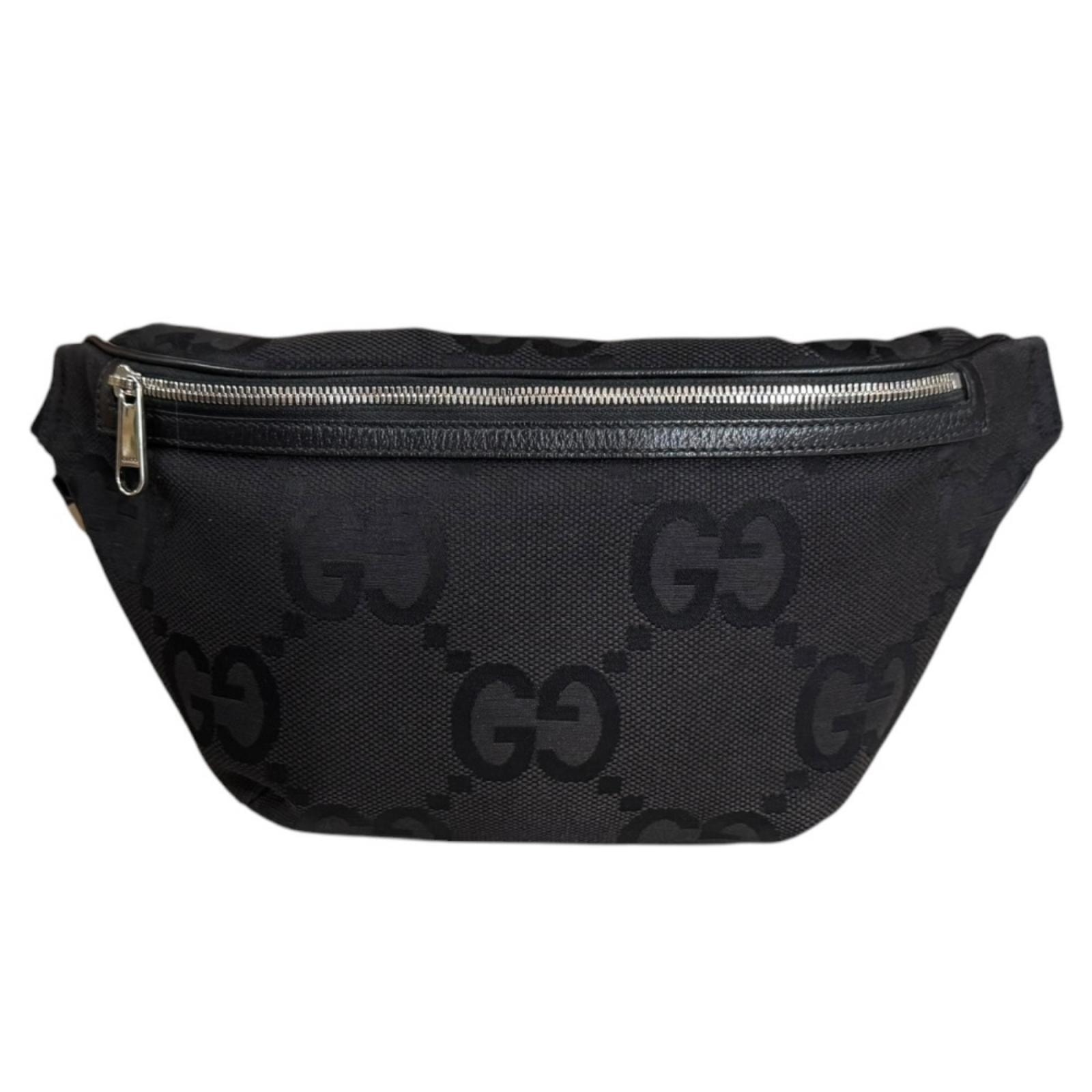 グッチ ベルトバッグ ジャンボGG ボディバッグ 696031 ブラック レディース GUCCI 中古