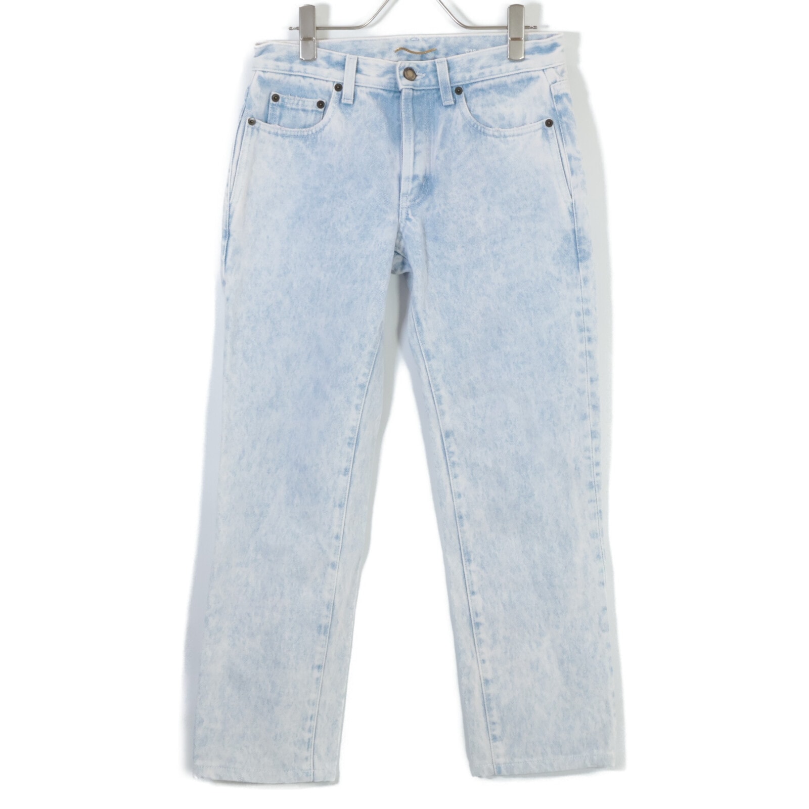 サンローランパリ 669234 21年製 ライトブルー ボタンフライウォッシュデニムパンツ 26