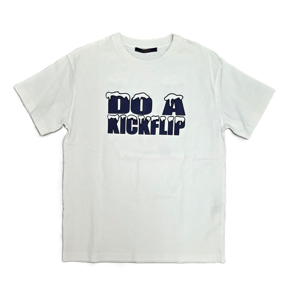 LOUIS VUITTON ルイ・ヴィトン 22SS LV ロゴプリント DO A KICKFLIP キックフリップ 半袖Tシャツ HMY98W S コットン ホワイト  メンズ【中古】