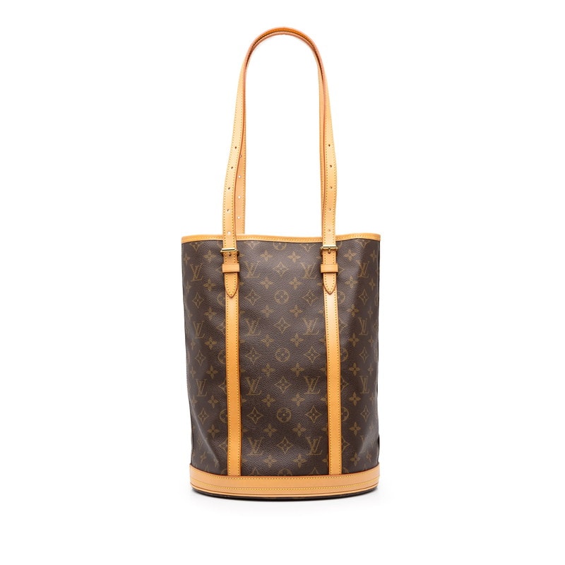 ルイ ヴィトン モノグラム バケットGM トートバッグ ショルダーバッグ M42236 ブラウン PVC レザー レディース LOUIS VUITTON 中古