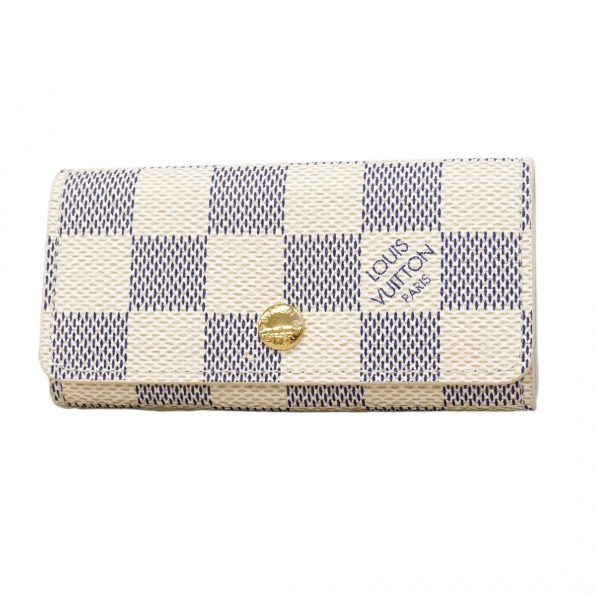 【6db2087】ルイヴィトン キーケース ダミエ・アズール ミュルティクレ4 N60020 ホワイト【中古】レディース