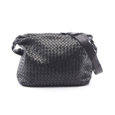 ボッテガヴェネタ BOTTEGA VENETA イントレチャート ショルダーバッグ バッグ レザー レディース ブラック系 【中古】