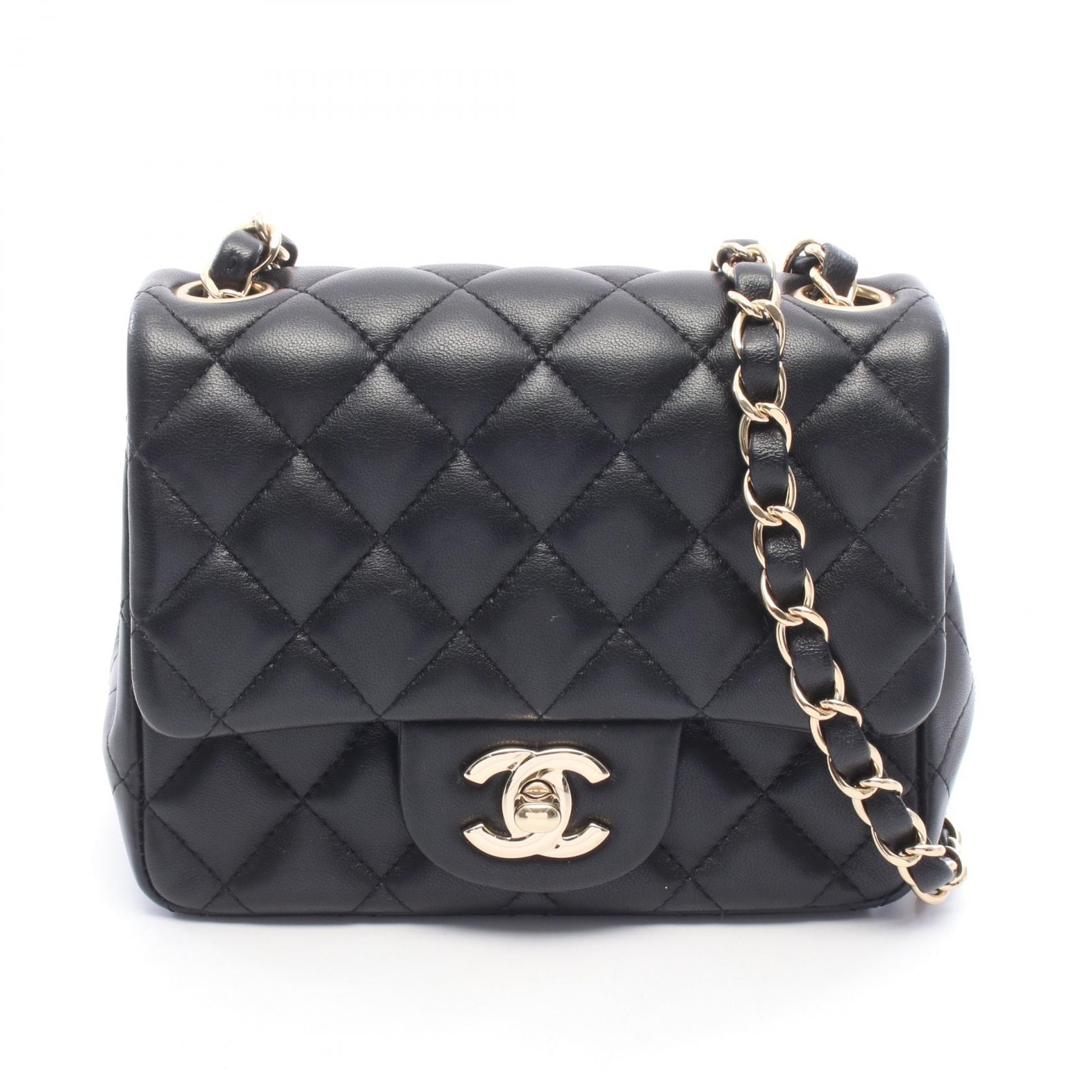シャネル CHANEL ミニマトラッセ ショルダーバッグ バッグ ラムスキン(羊革) レディース ブラック系 A35200 【中古】